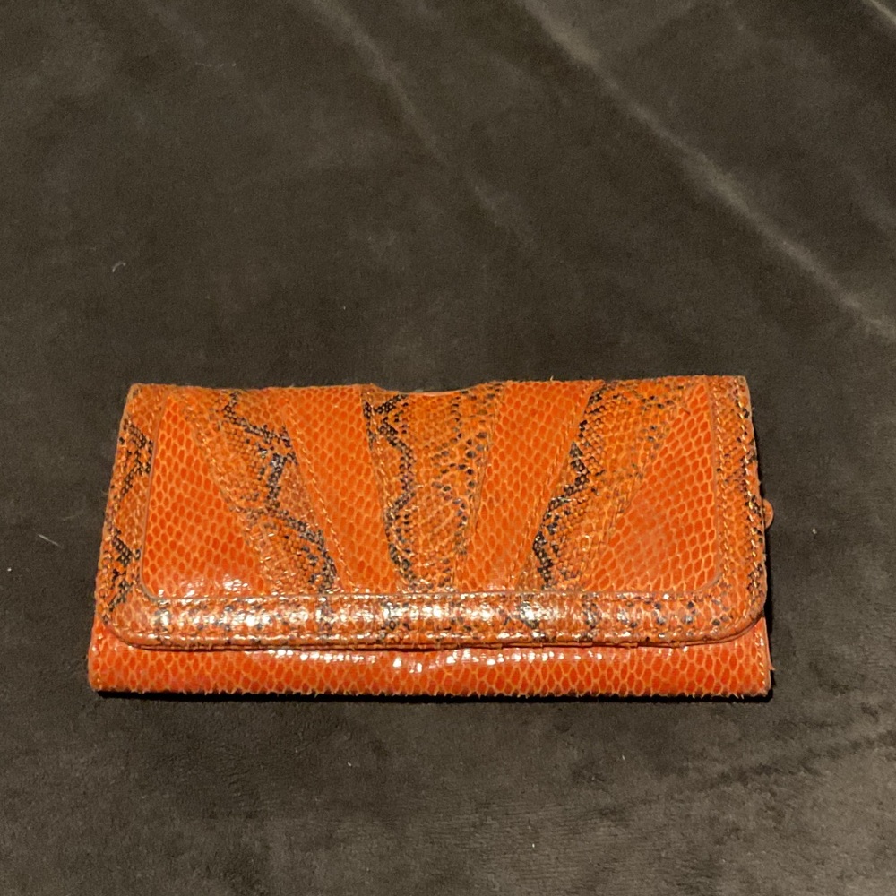 Orange Snakeskin Women's Clutch